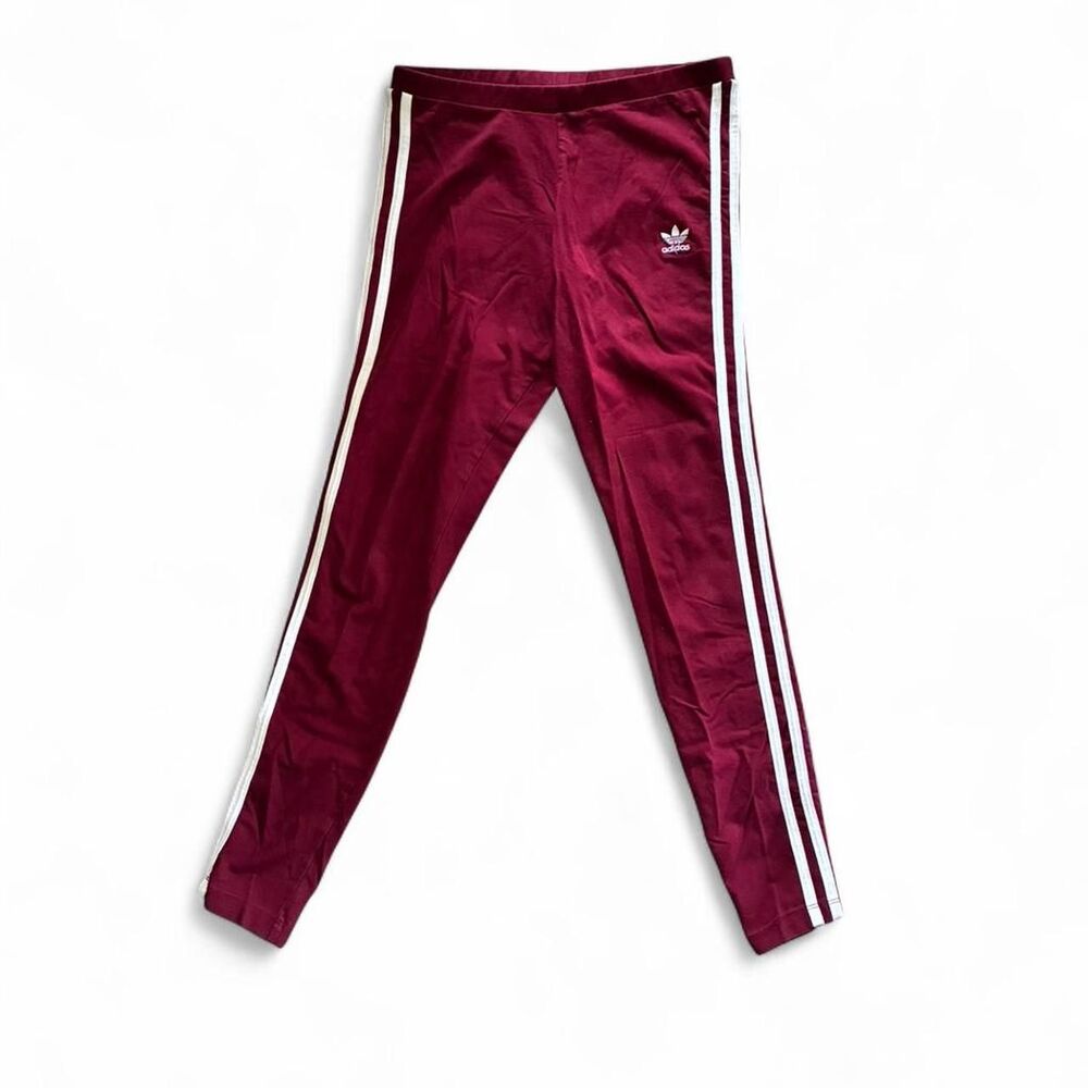 Adidas originals burgundy leggings